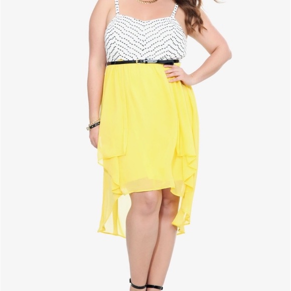 Torrid Yellow and Chevron High Low Dress Size 14 - Picture 2 of 5